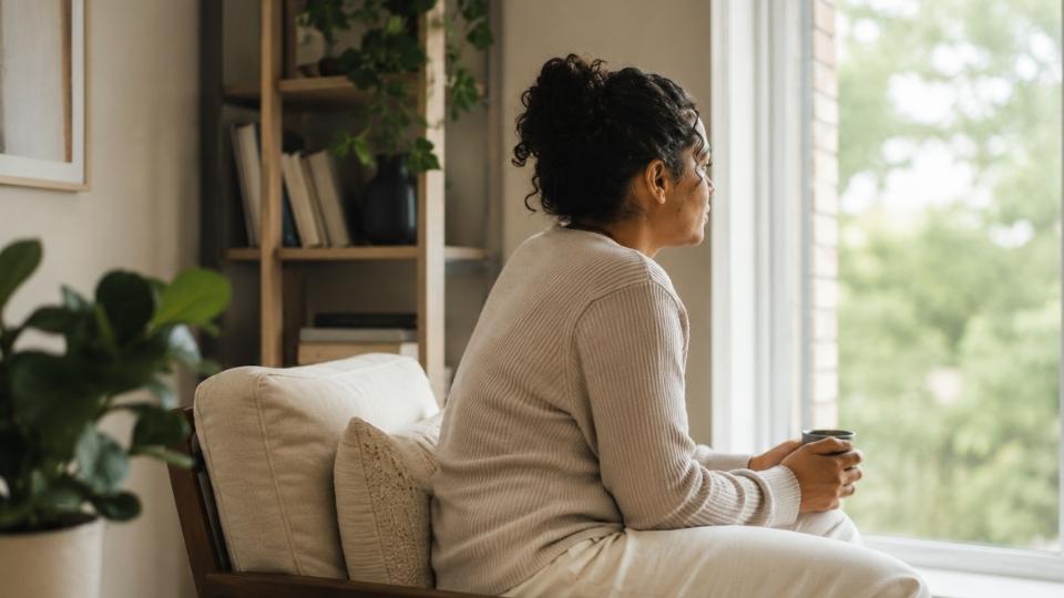 Intensive Outpatient Programs Complete Guide hero image of a woman looking hopefully out a window.