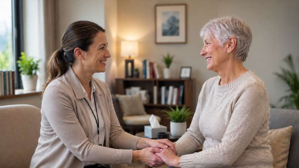 a woman gets therapy at inspiring minds in ohio.